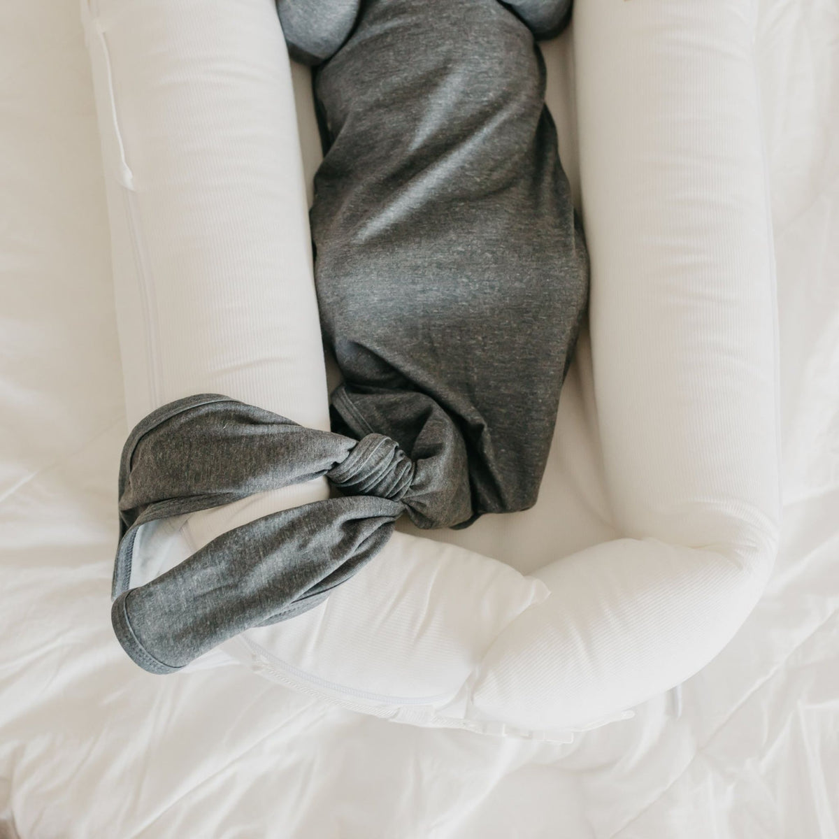 Newborn Knotted Gown - Slate