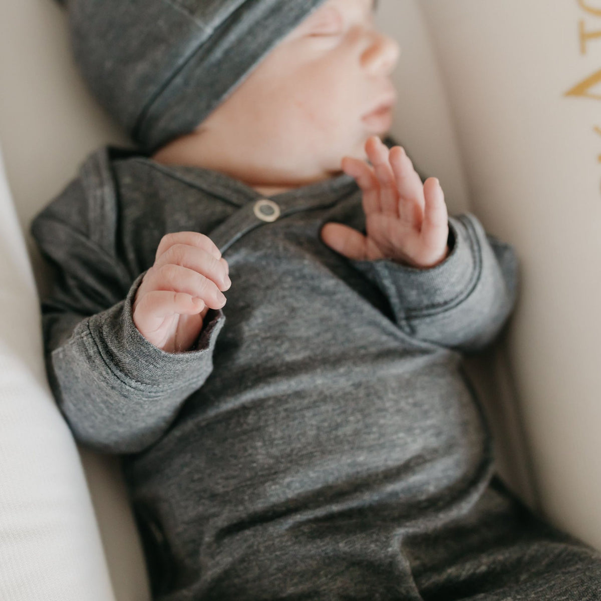 Newborn Knotted Gown - Slate