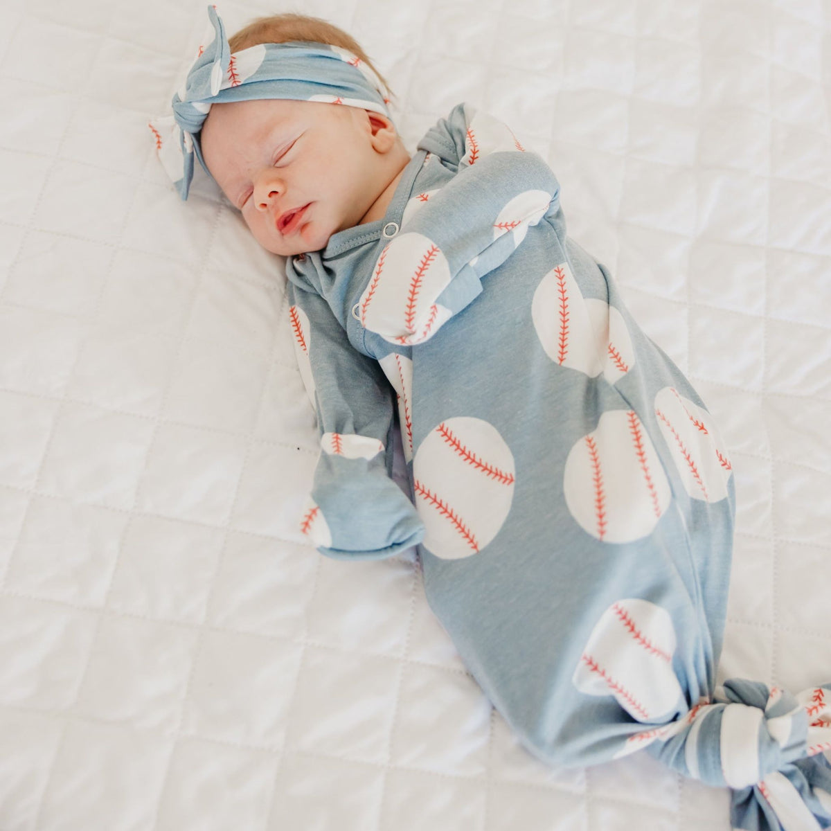 Newborn Knotted Gown - Slugger