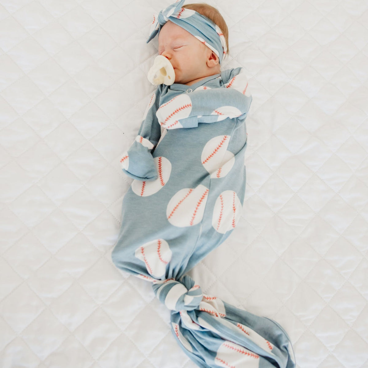 Newborn Knotted Gown - Slugger