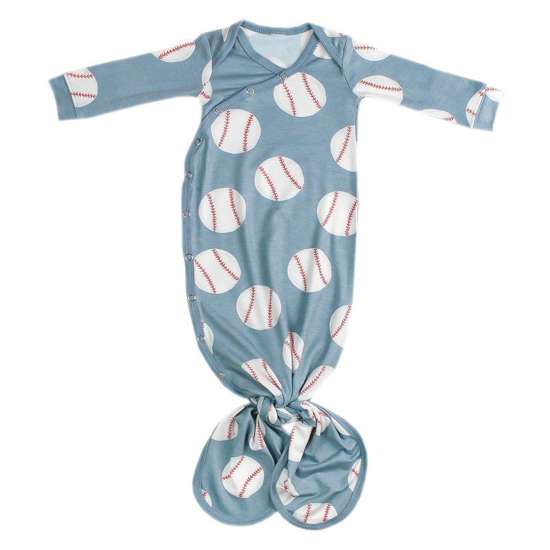 Newborn Knotted Gown - Slugger