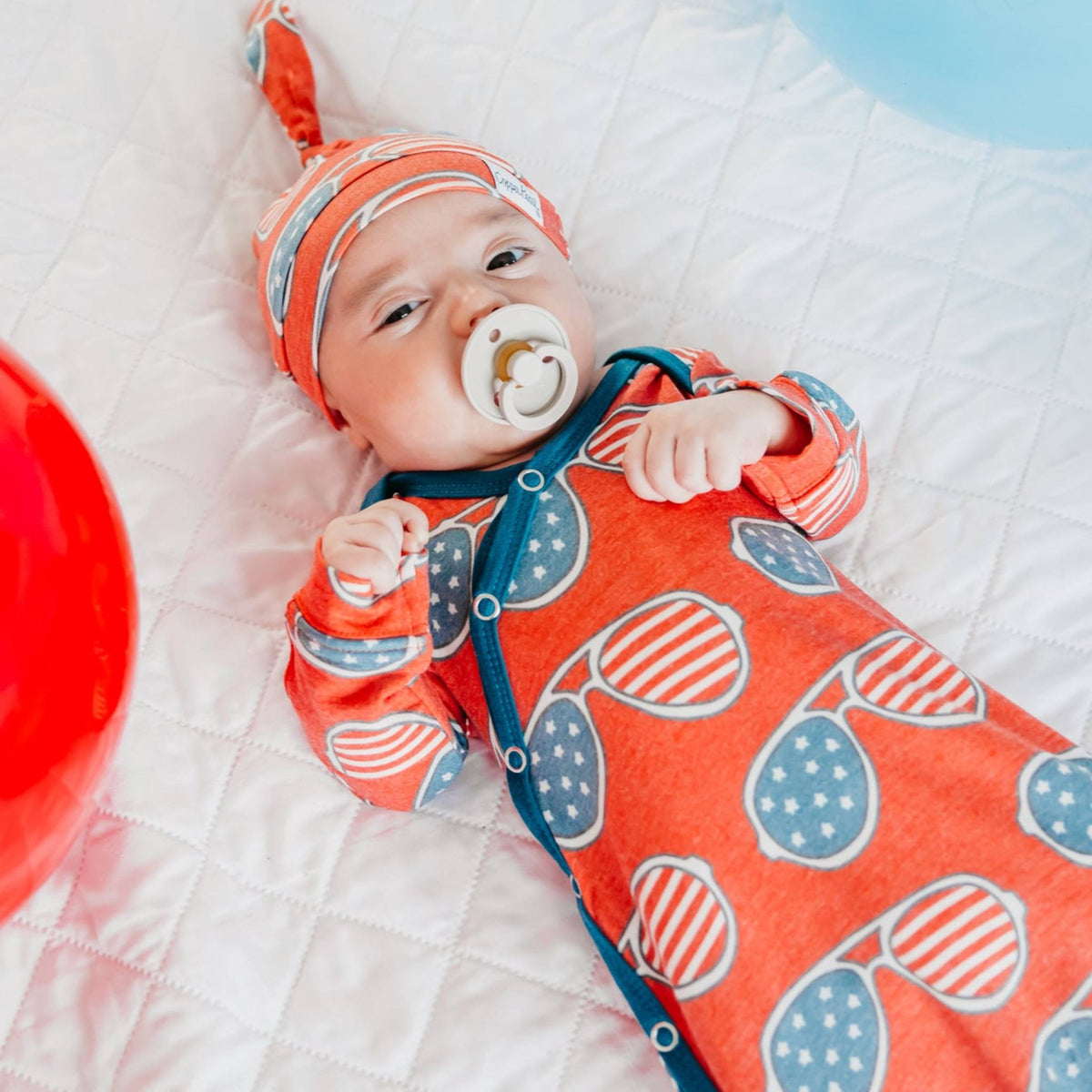 Newborn Knotted Gown - Spangled