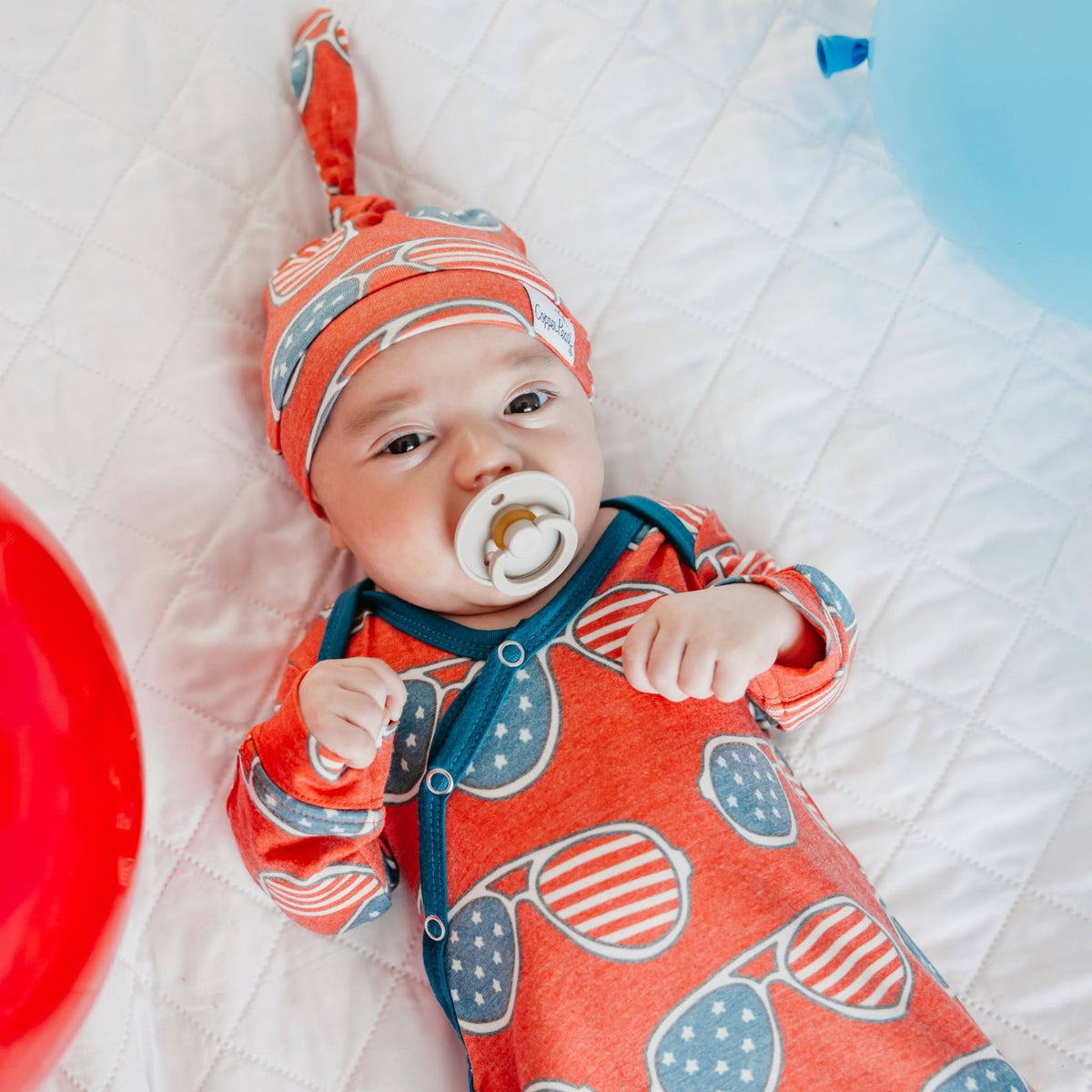 Newborn Knotted Gown - Spangled