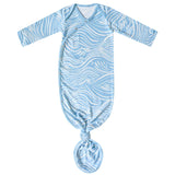 Newborn Knotted Gown - Surf