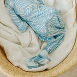 Newborn Knotted Gown - Surf