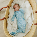 Newborn Knotted Gown - Surf