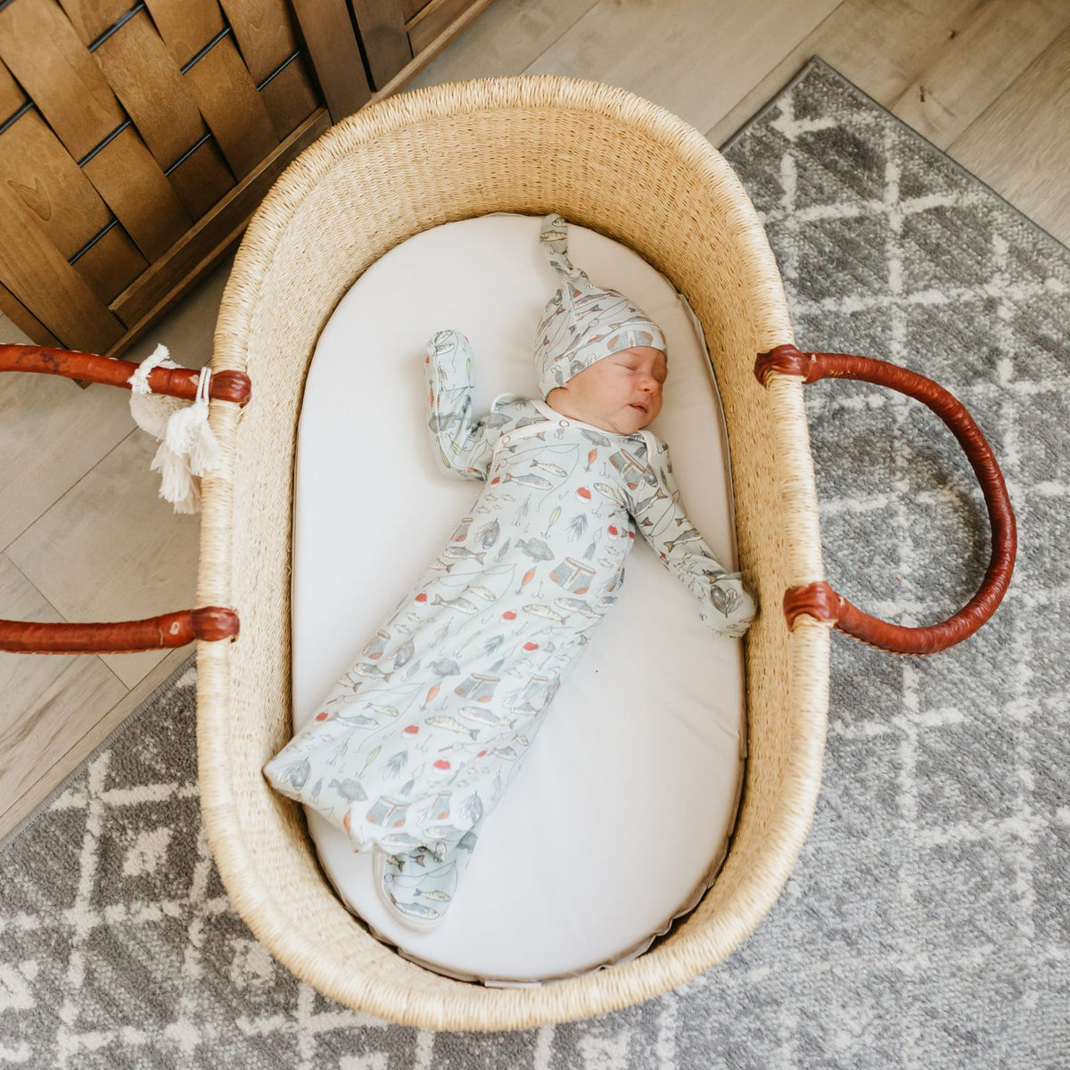 Newborn Knotted Gown - Trout