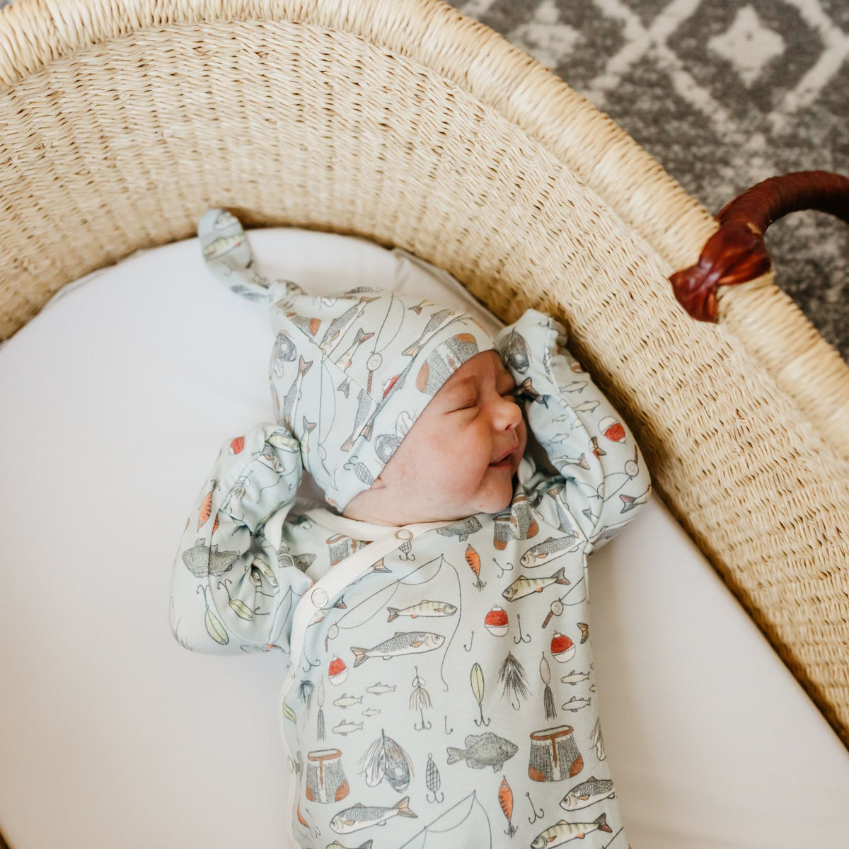 Newborn Knotted Gown - Trout