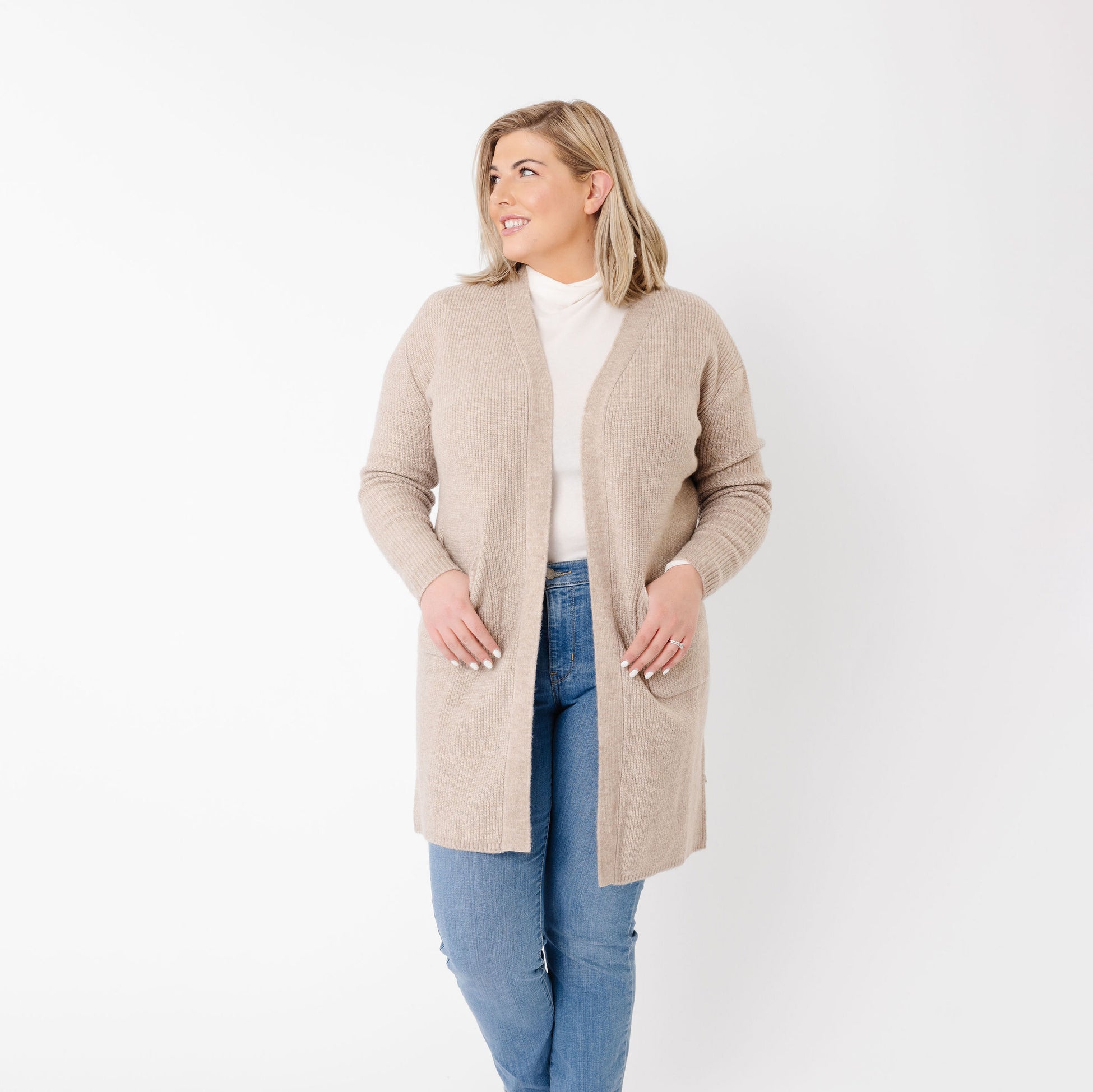 Pacific Cashmere Cardigan Oatmeal