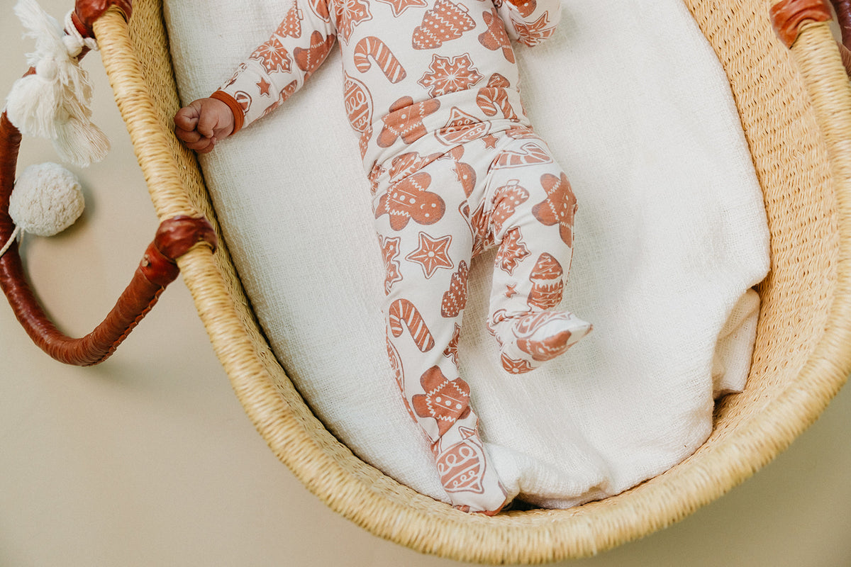 Footed Baby Pants - Gingerbread