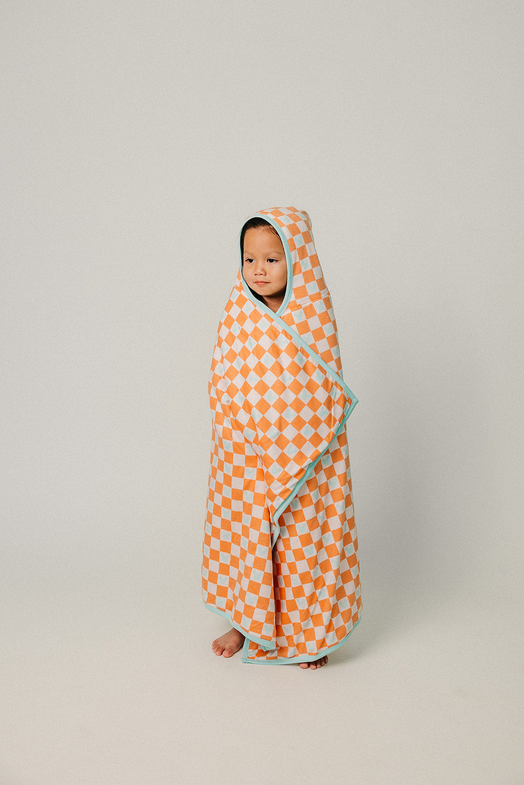 Premium Big Kid Hooded Towel - Mickey Mouse Check