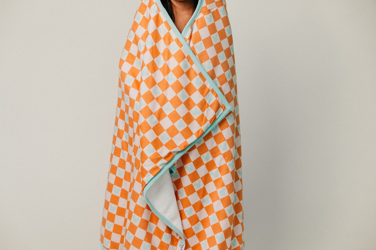 Premium Big Kid Hooded Towel - Mickey Mouse Check