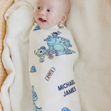 Disney Personalized Swaddle Blanket - Monsters, Inc. Friends