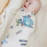 Disney Personalized Swaddle Blanket - Monsters, Inc. Friends