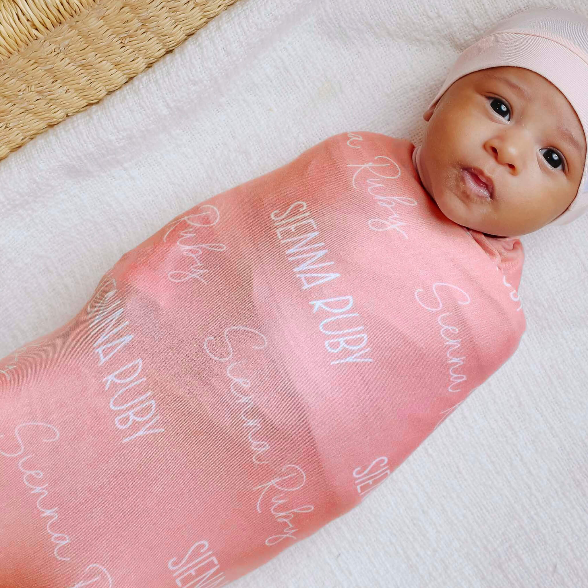 Newborn Swaddle Personalized Baby Wrap Blanket Personalized Baby