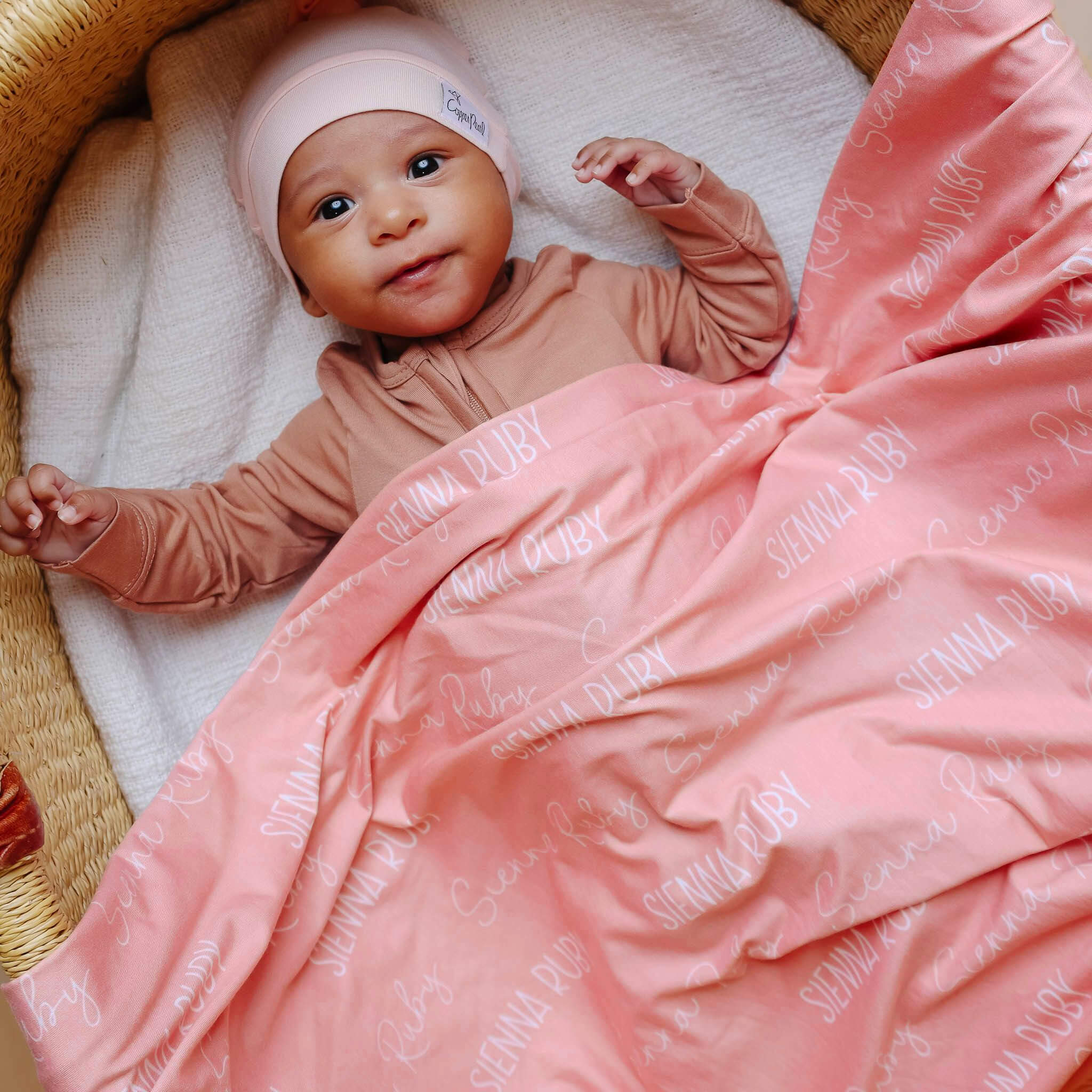 Newborn Baby Girl Personalized Name Swaddle Name Blanket