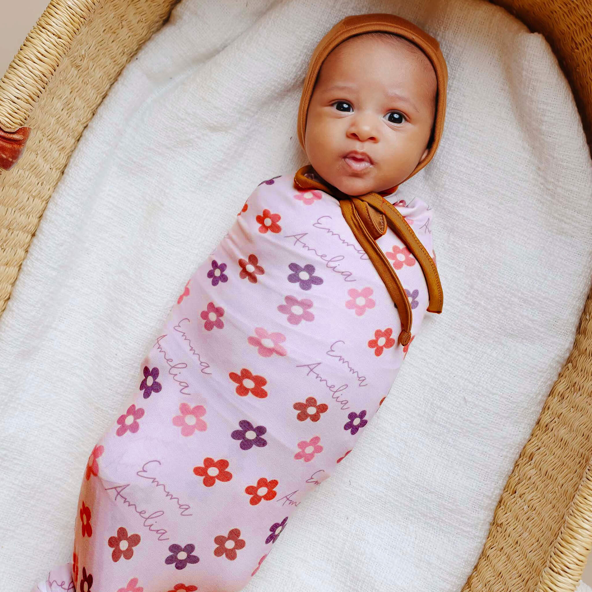 Newborn Baby Girl Personalized Name Swaddle Blankets Name Blanket