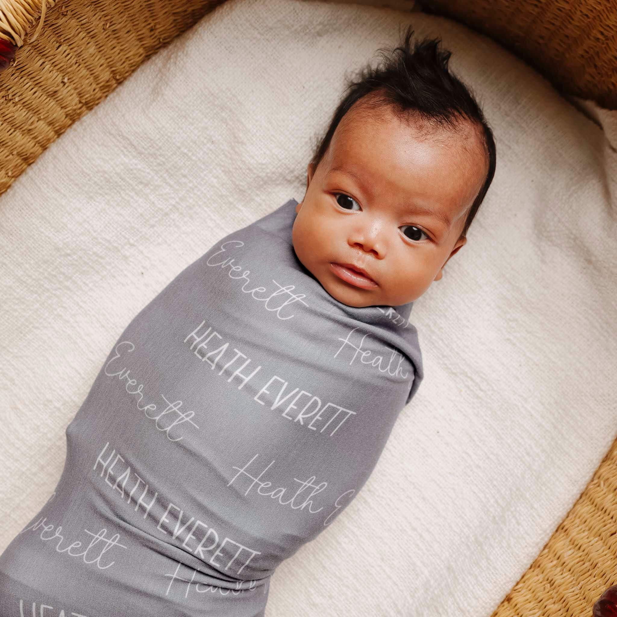 Personalized Baby Name Swaddle Blanket Stone – Copper Pearl