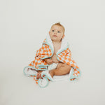Premium Baby Knit Hooded Towel - Mickey Mouse Check