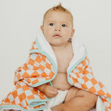 Premium Baby Knit Hooded Towel - Mickey Mouse Check