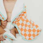 Premium Baby Knit Hooded Towel - Mickey Mouse Check