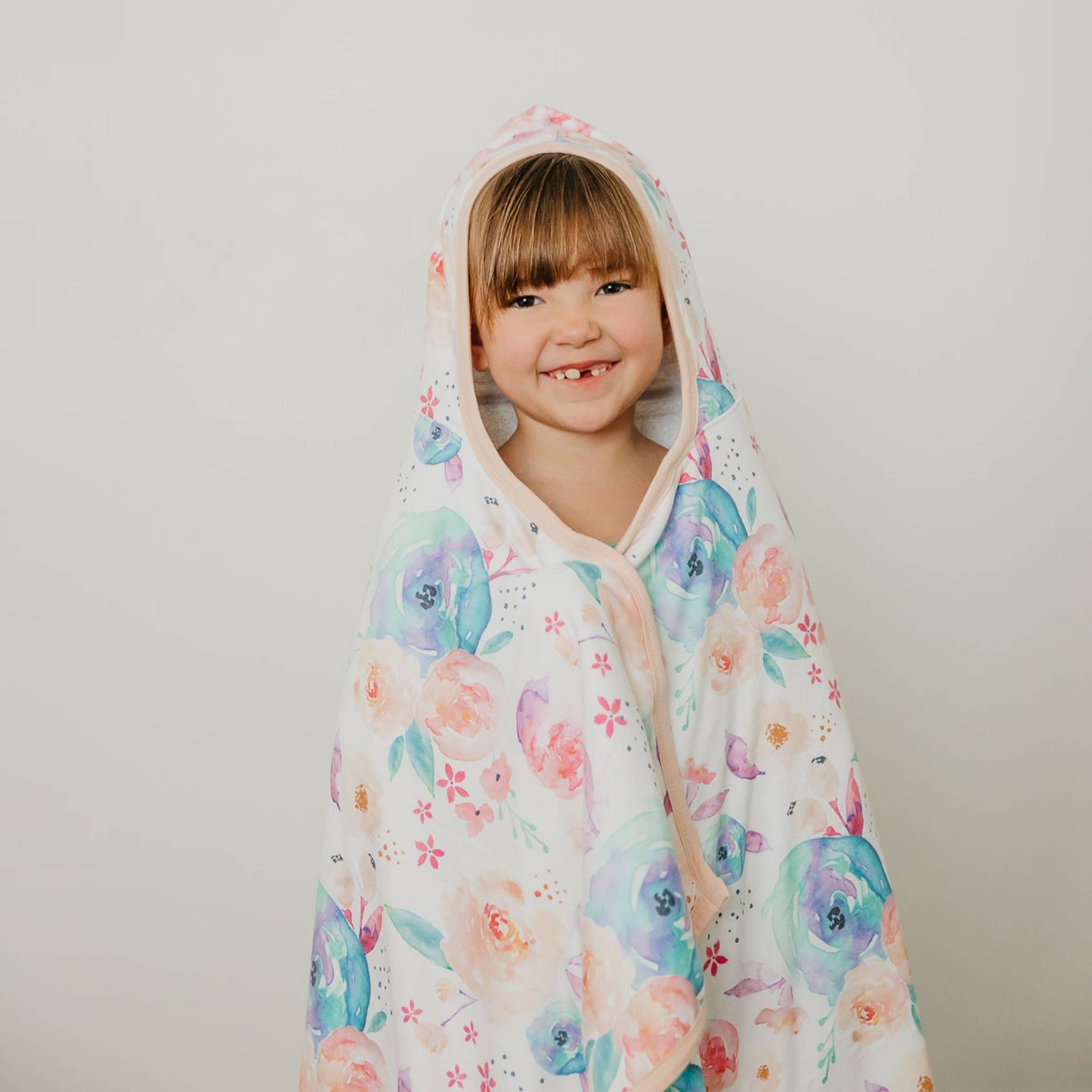 Premium Big Kid Hooded Towel - Bloom