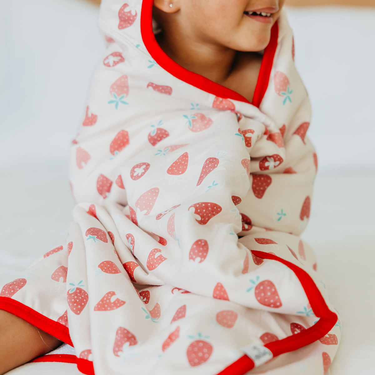 Premium Big Kid Hooded Towel - Strawberry