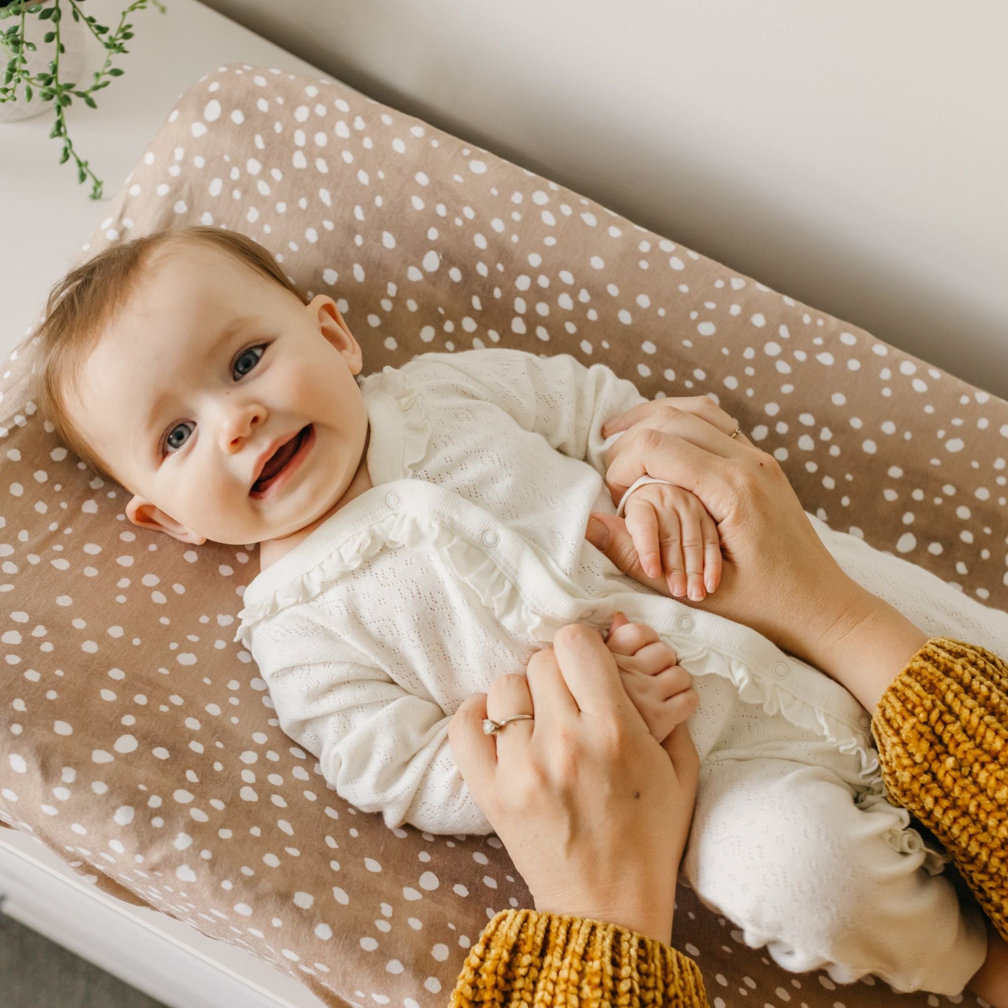 Premium Knit Diaper Changing Pad Cover Fawn – Copper Pearl