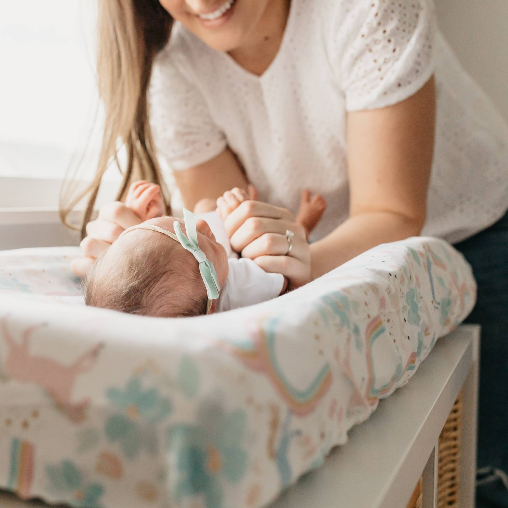 Premium Knit Diaper Changing Pad Cover - Whimsy