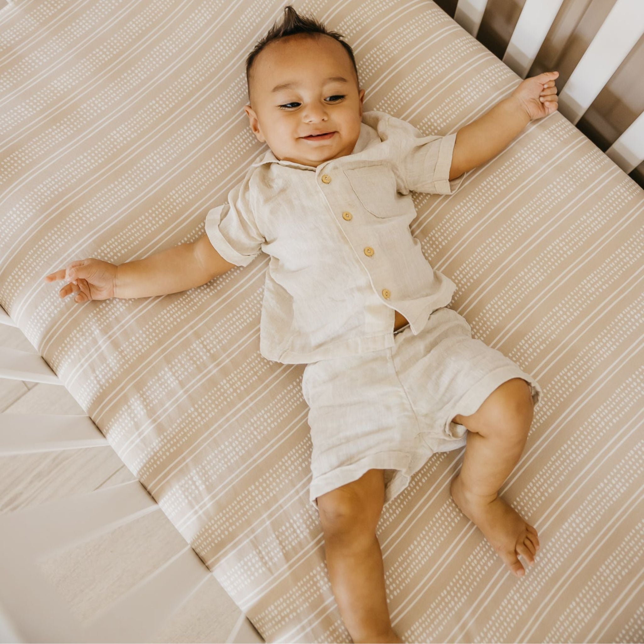 Premium Knit Fitted Crib Sheet - Clay