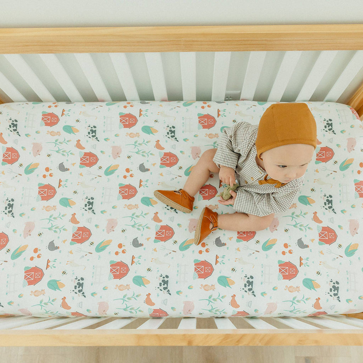 Premium Knit Fitted Crib Sheet - Farmstead