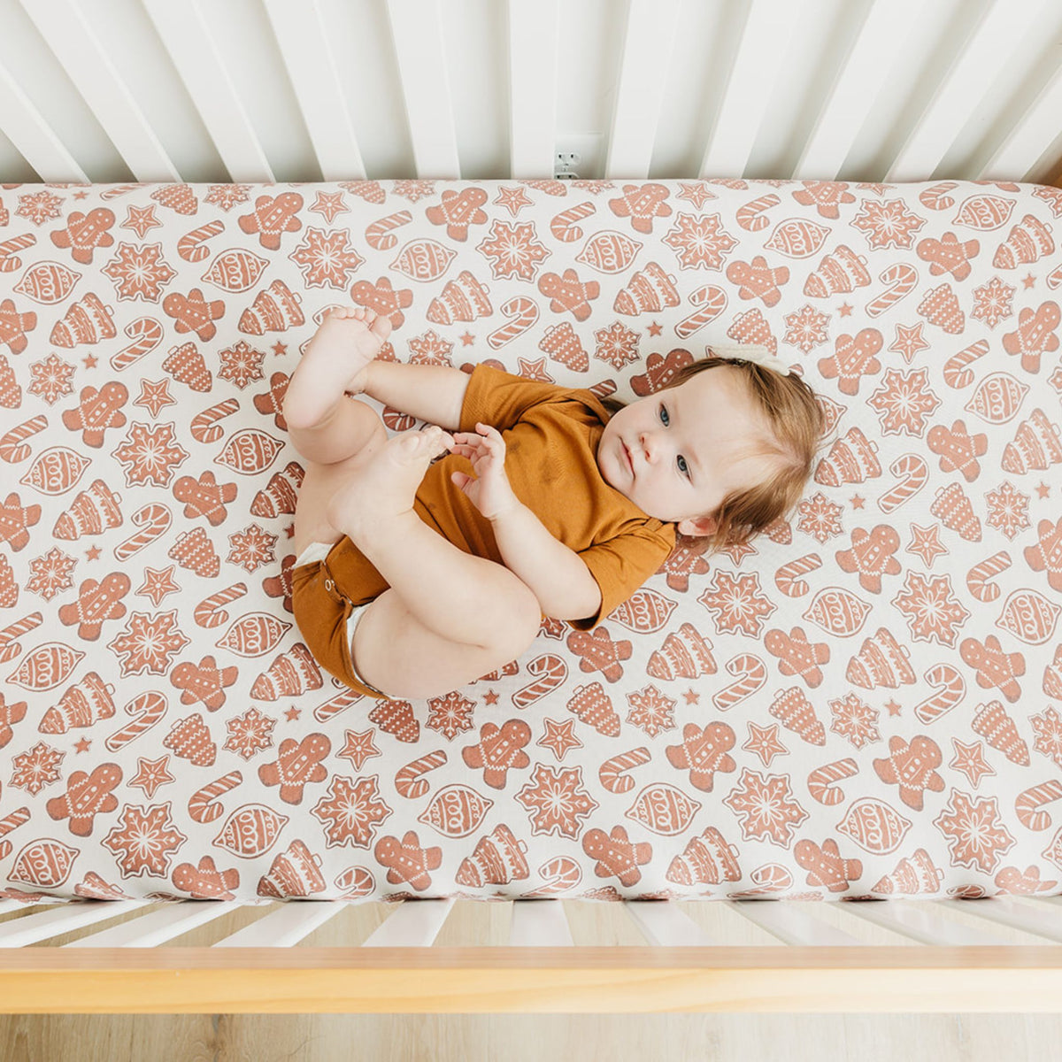 Premium Knit Fitted Crib Sheet - Gingerbread