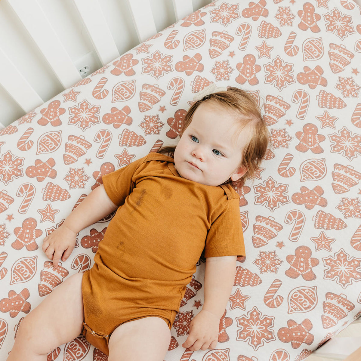 Premium Knit Fitted Crib Sheet - Gingerbread