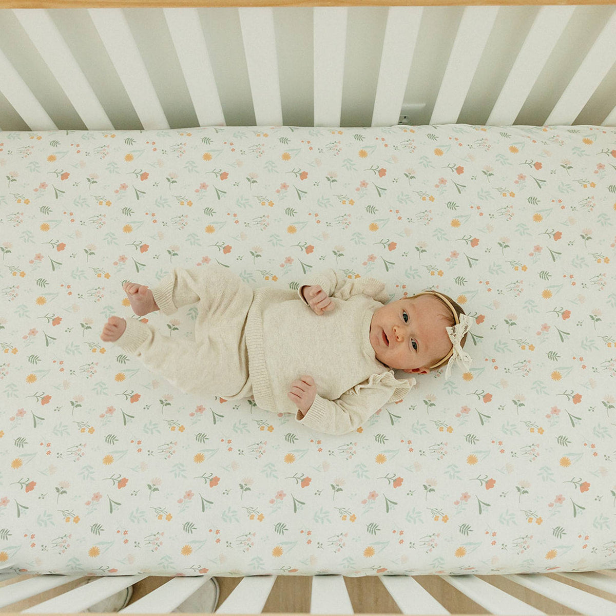 Premium Knit Fitted Crib Sheet - Mabel