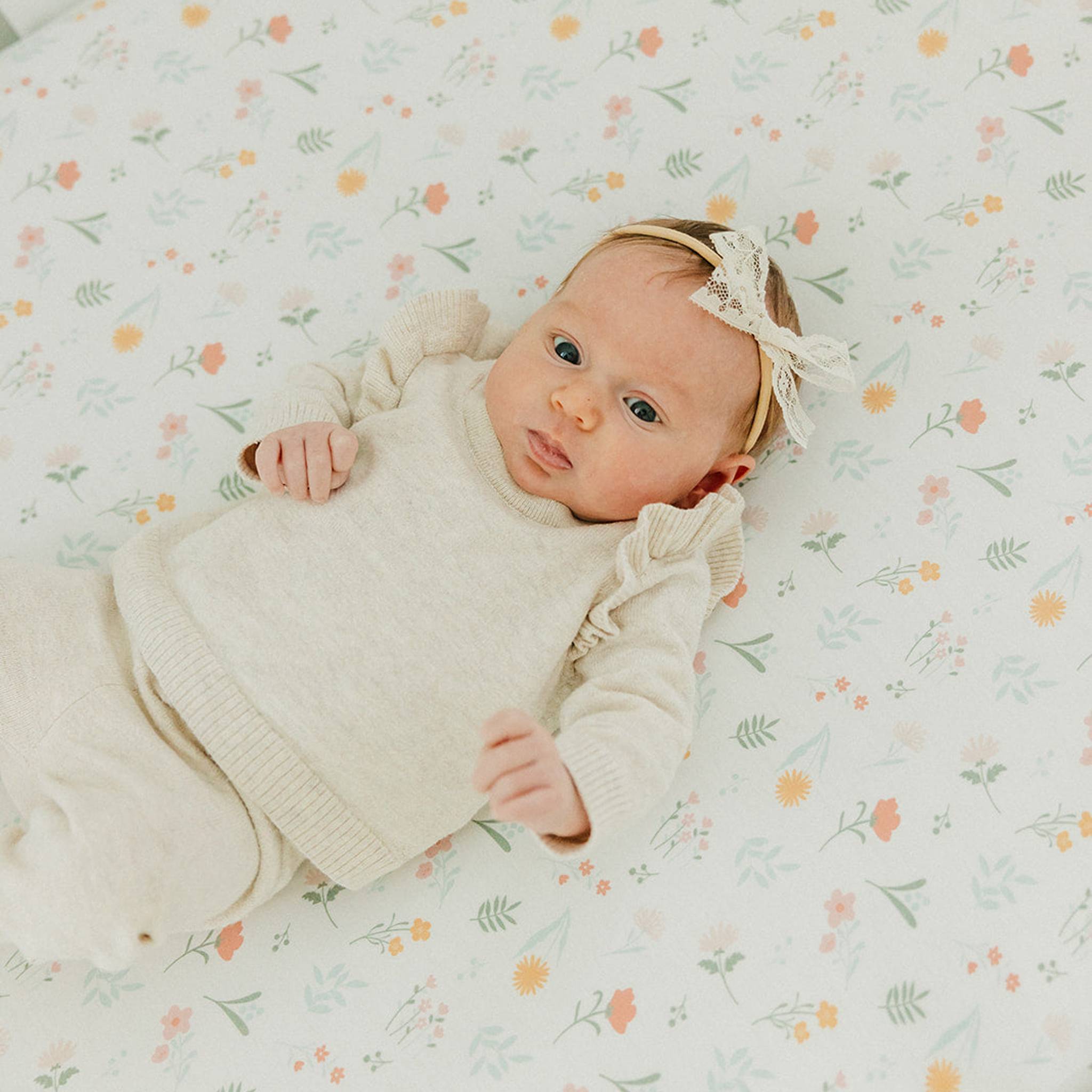 Premium Knit Fitted Crib Sheet - Mabel