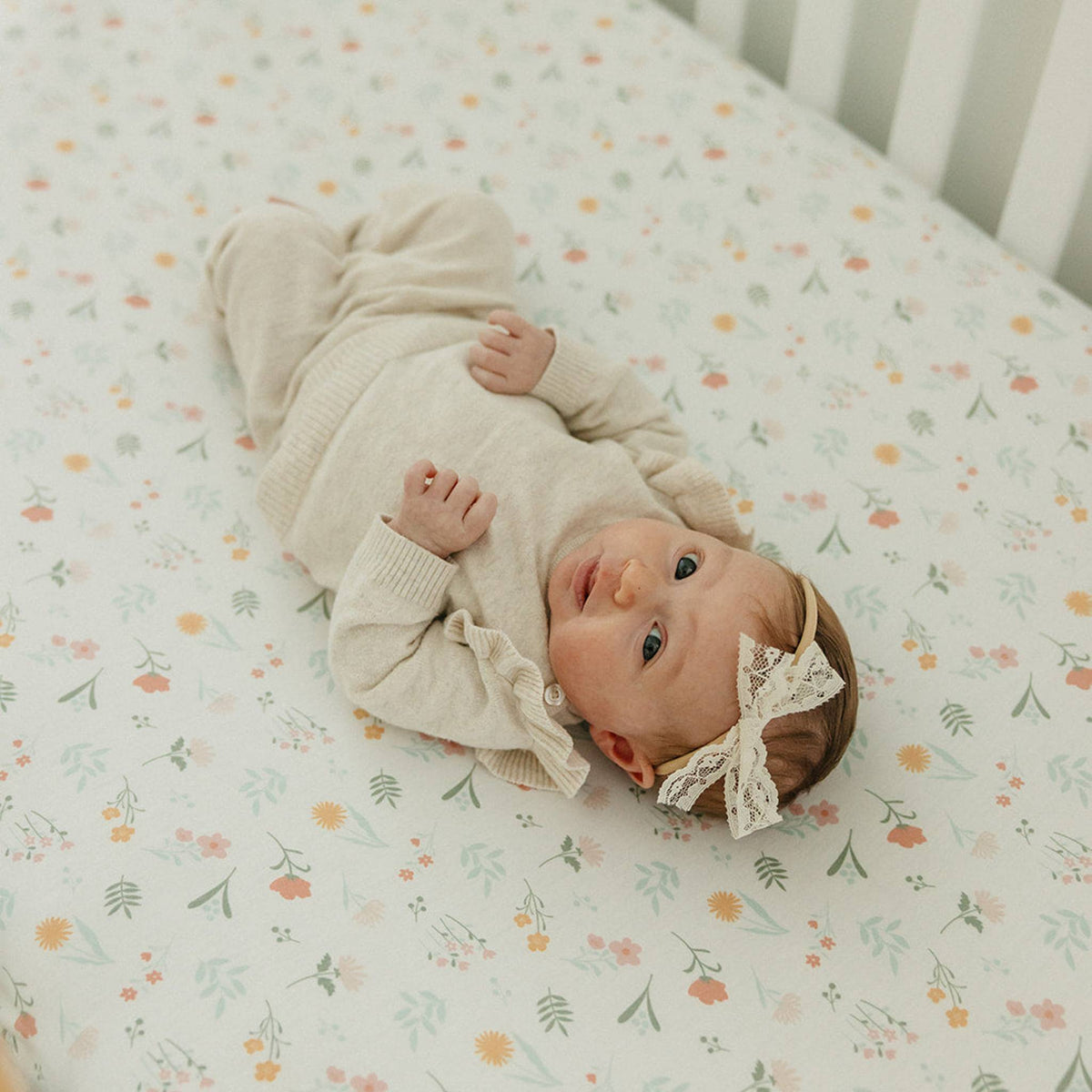 Premium Knit Fitted Crib Sheet - Mabel