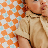 Premium Knit Fitted Crib Sheet - Mickey Mouse Check