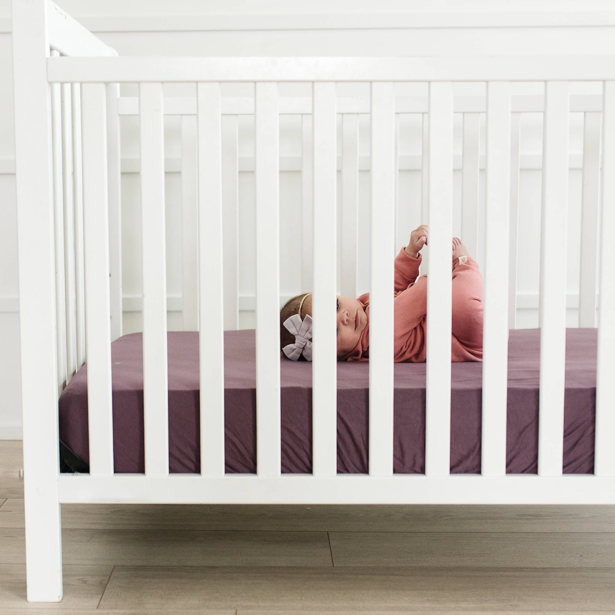 Premium Knit Fitted Crib Sheet - Plum