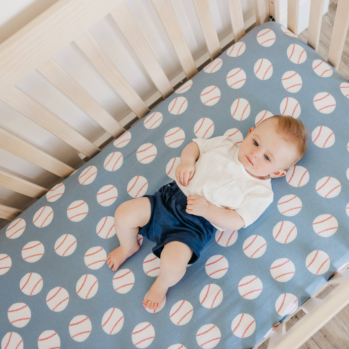 Premium Knit Fitted Crib Sheet - Slugger