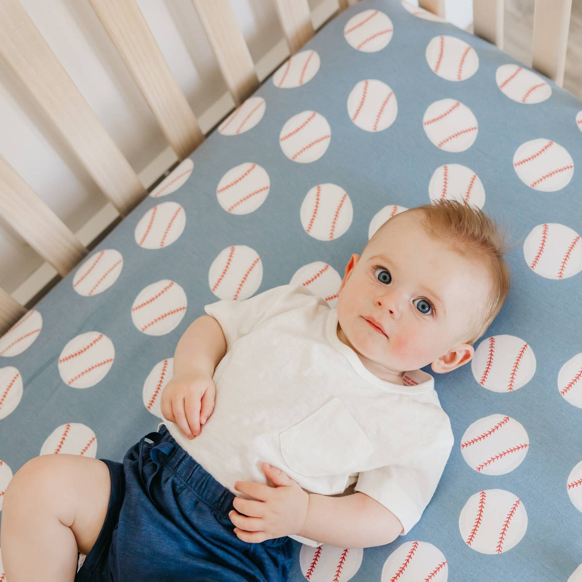 Premium Knit Fitted Crib Sheet - Slugger