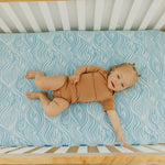 Premium Knit Fitted Crib Sheet - Surf