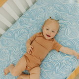 Premium Knit Fitted Crib Sheet - Surf