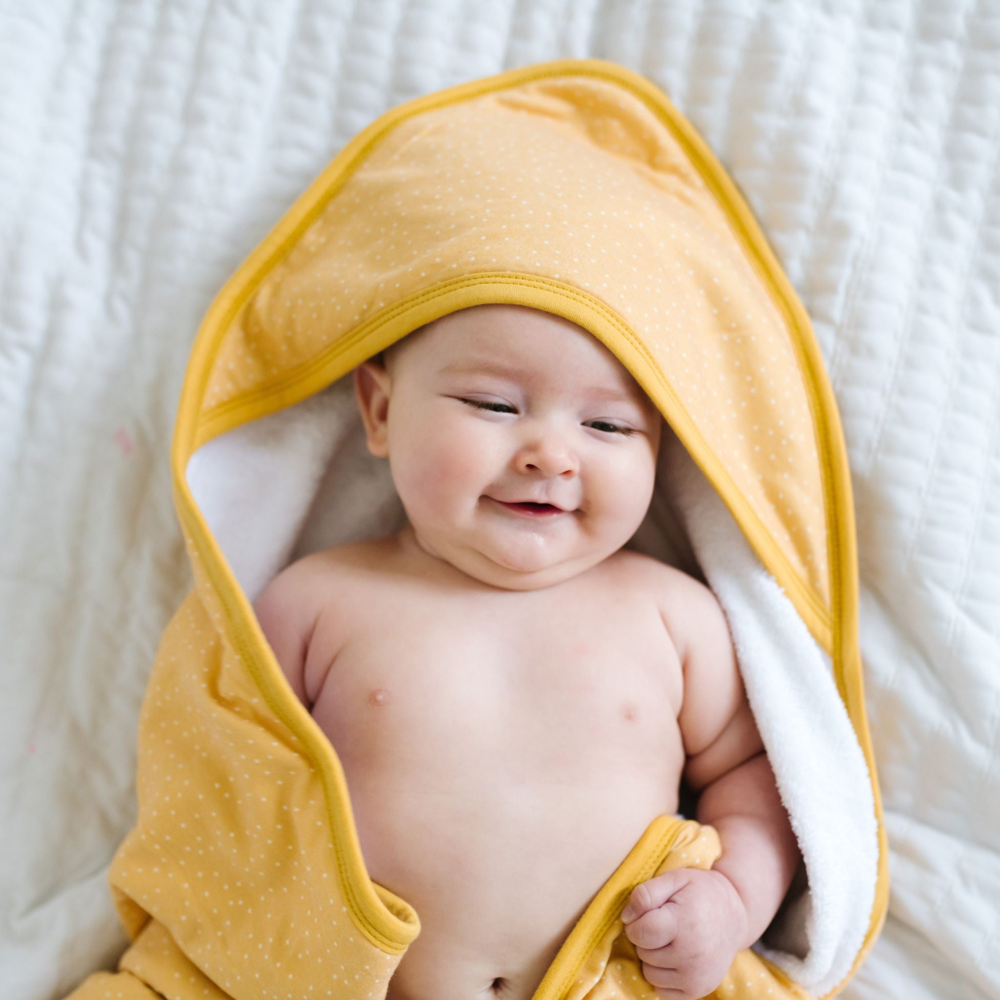 Premium Knit Hooded Towel - Marigold