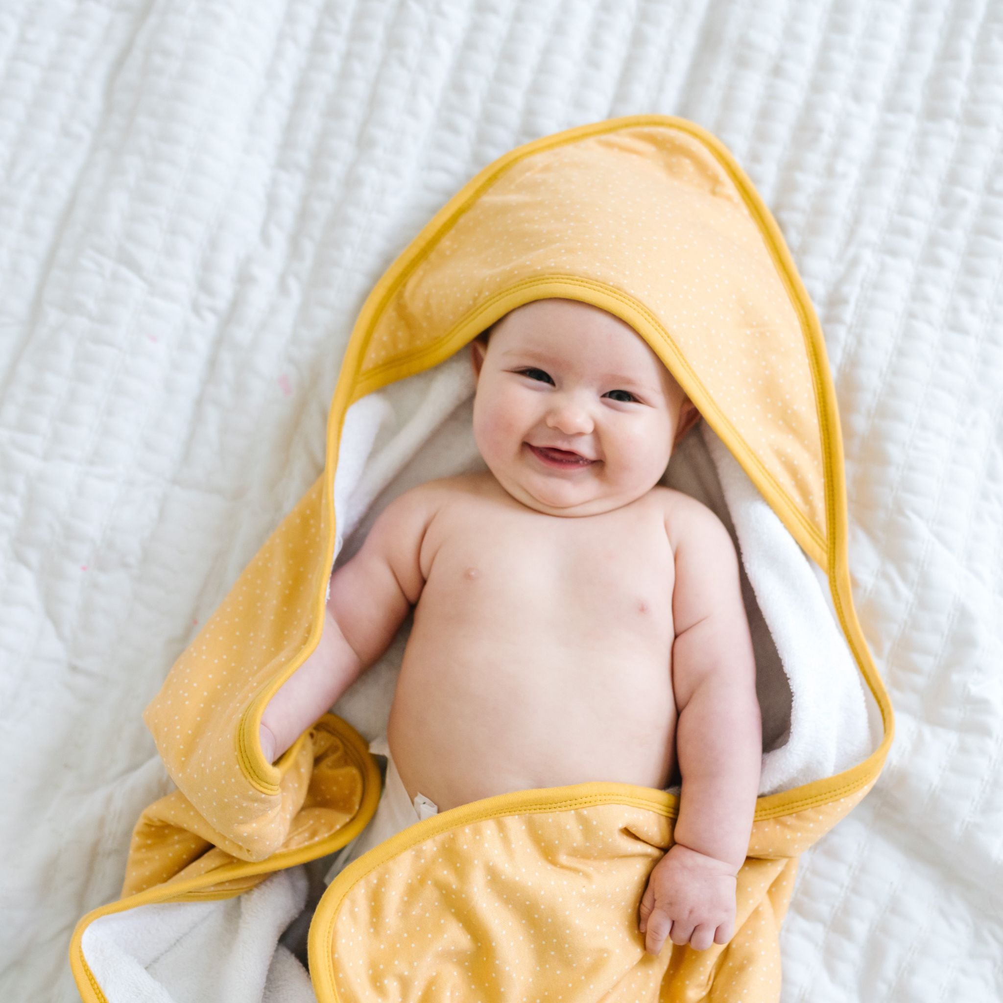 Premium Knit Hooded Towel - Marigold