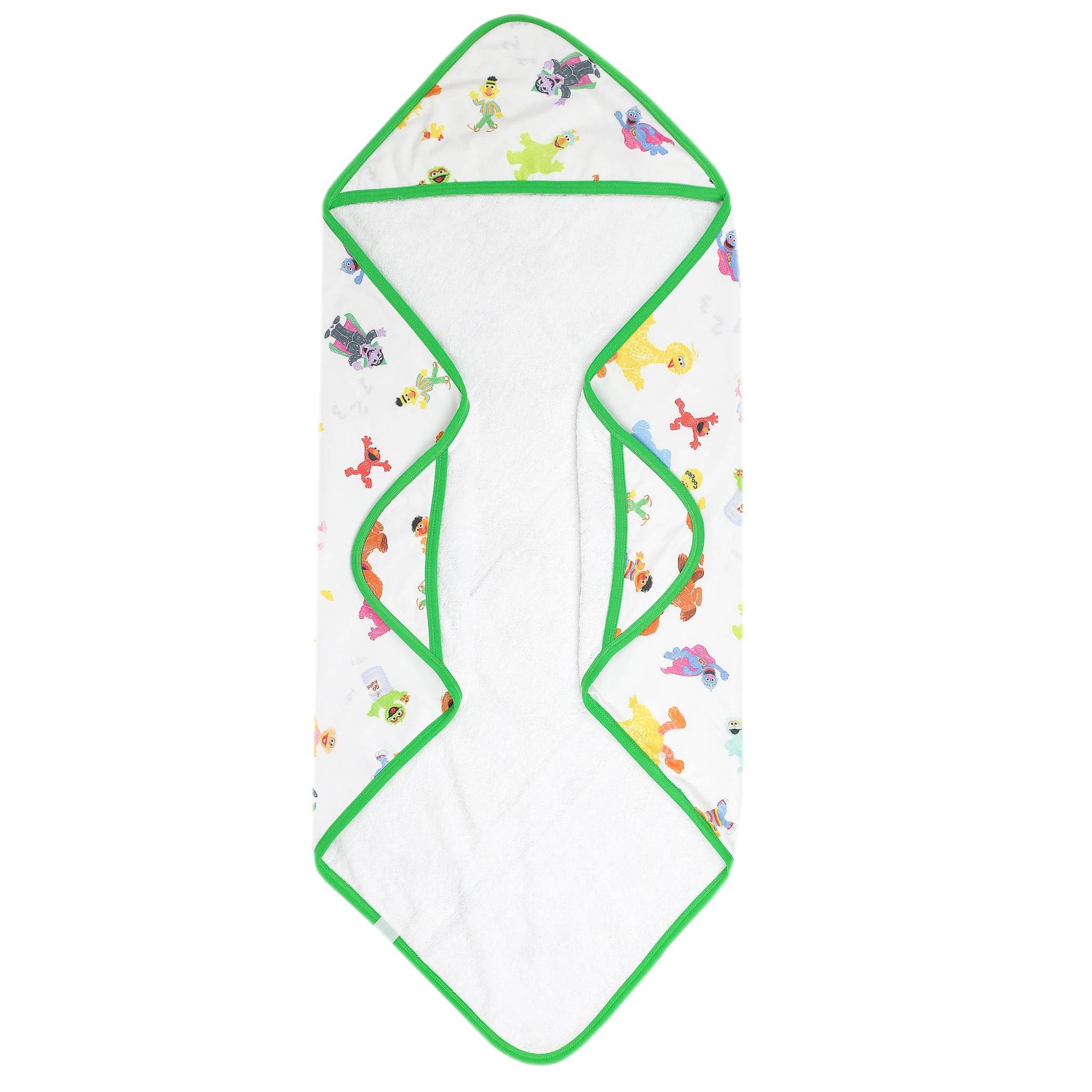 Premium Knit Hooded Towel - Sesame Friends