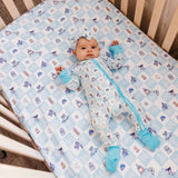 Premium Knit Fitted Crib Sheet - Monsters, Inc. Medley