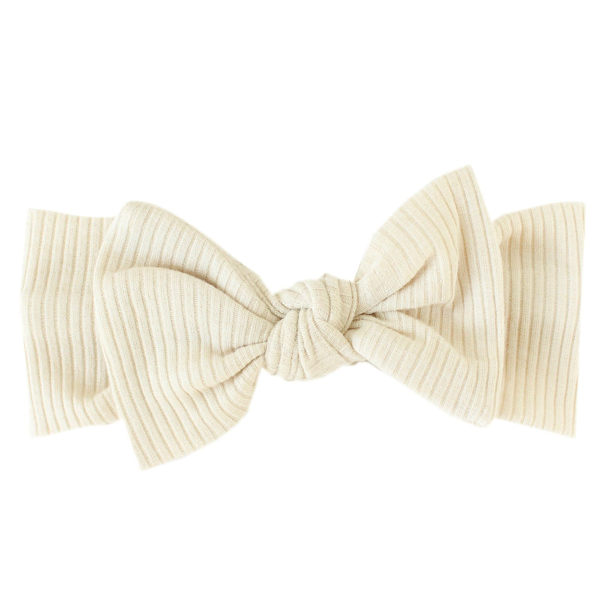 Rib Knit Headband Bow - Moonstone