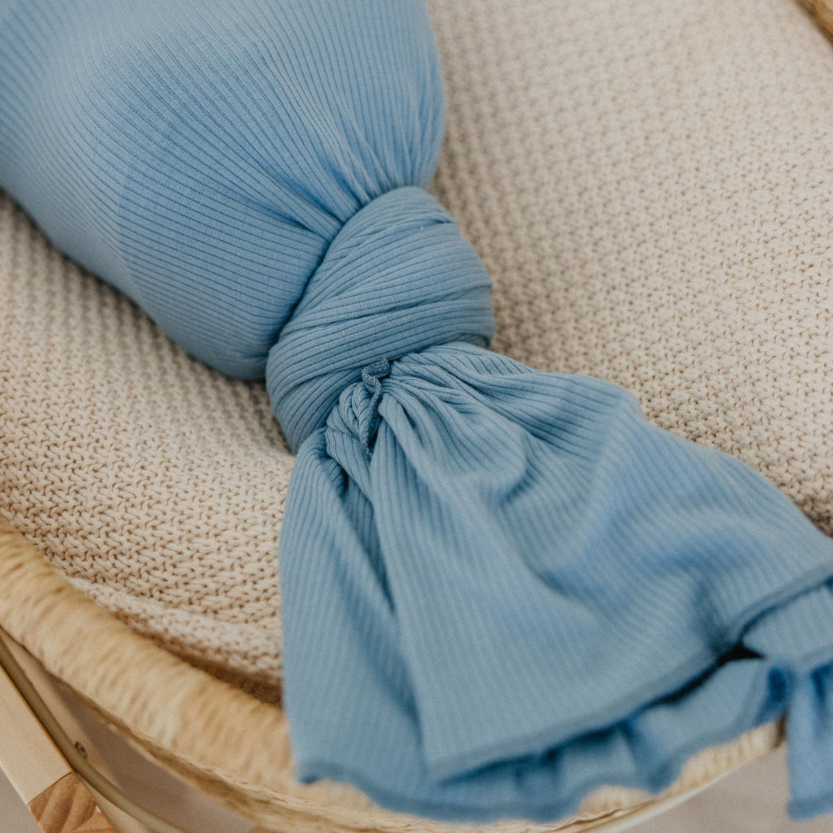 Rib Knit Swaddle Blanket - Atlantic