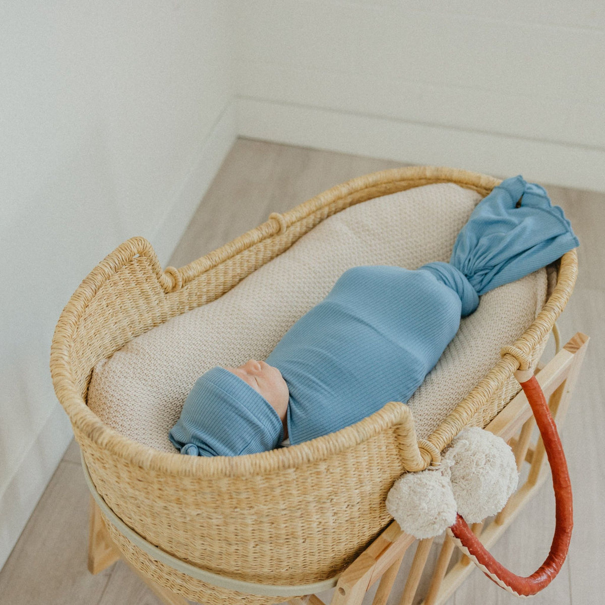 Rib Knit Swaddle Blanket - Atlantic