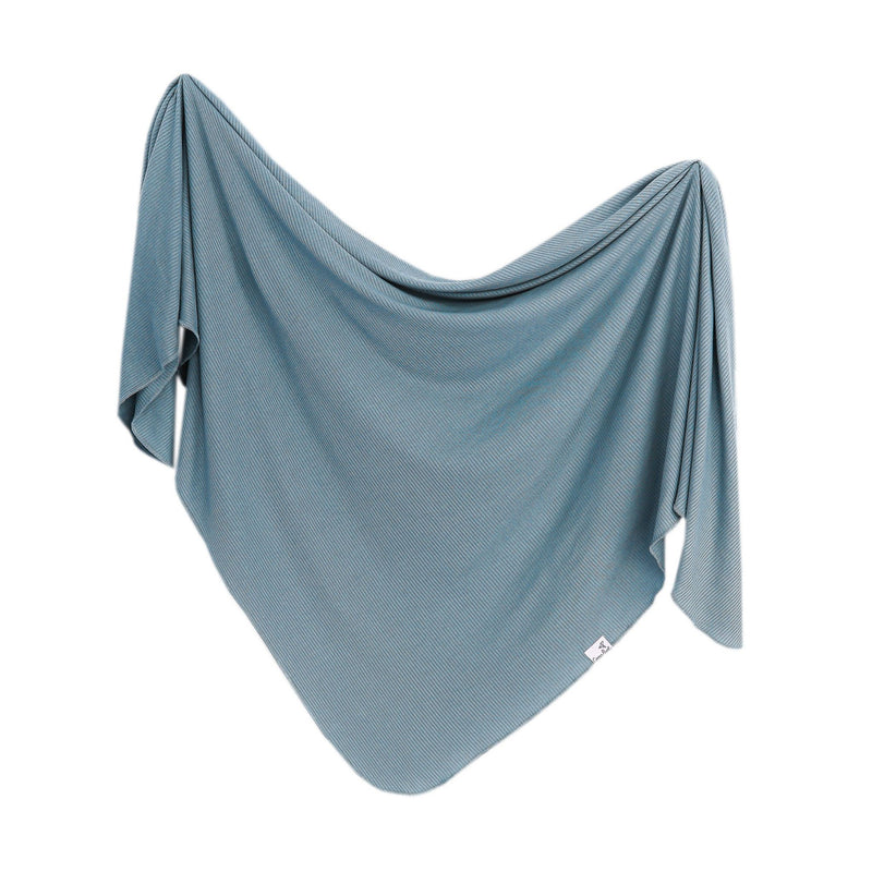 Rib Knit Swaddle Blanket - Atlantic